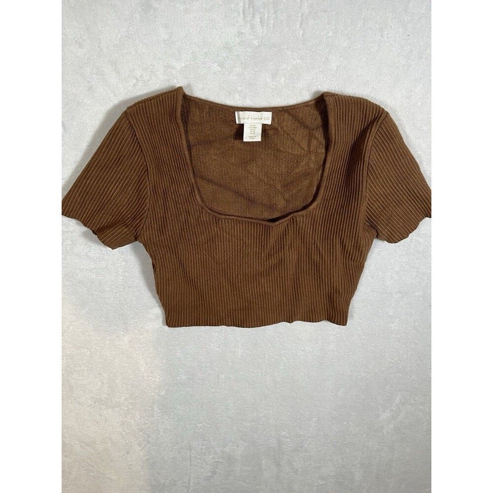 House Of Harlow Ladies Crop Top Brown Size Medium